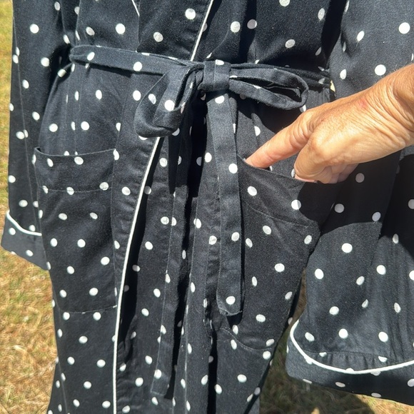 Lauren Ralph Lauren Polka Dot Black White Embroidered logo Cotton Retro Classic - Picture 4 of 6